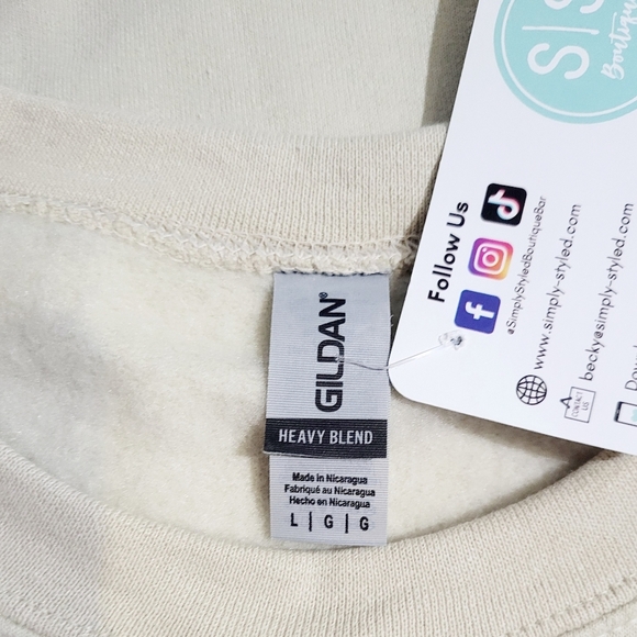 NEW Simply Styled “Thankful Mama” Oversized Sweatshirt  Beige  Size Large Cozy - Picture 9 of 10